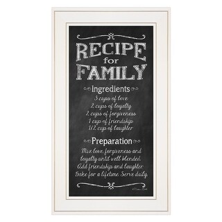 TrendyDecor4U Traditional "Recipe for Family" Framed Print Wall Art by Susan Ball - Black, White