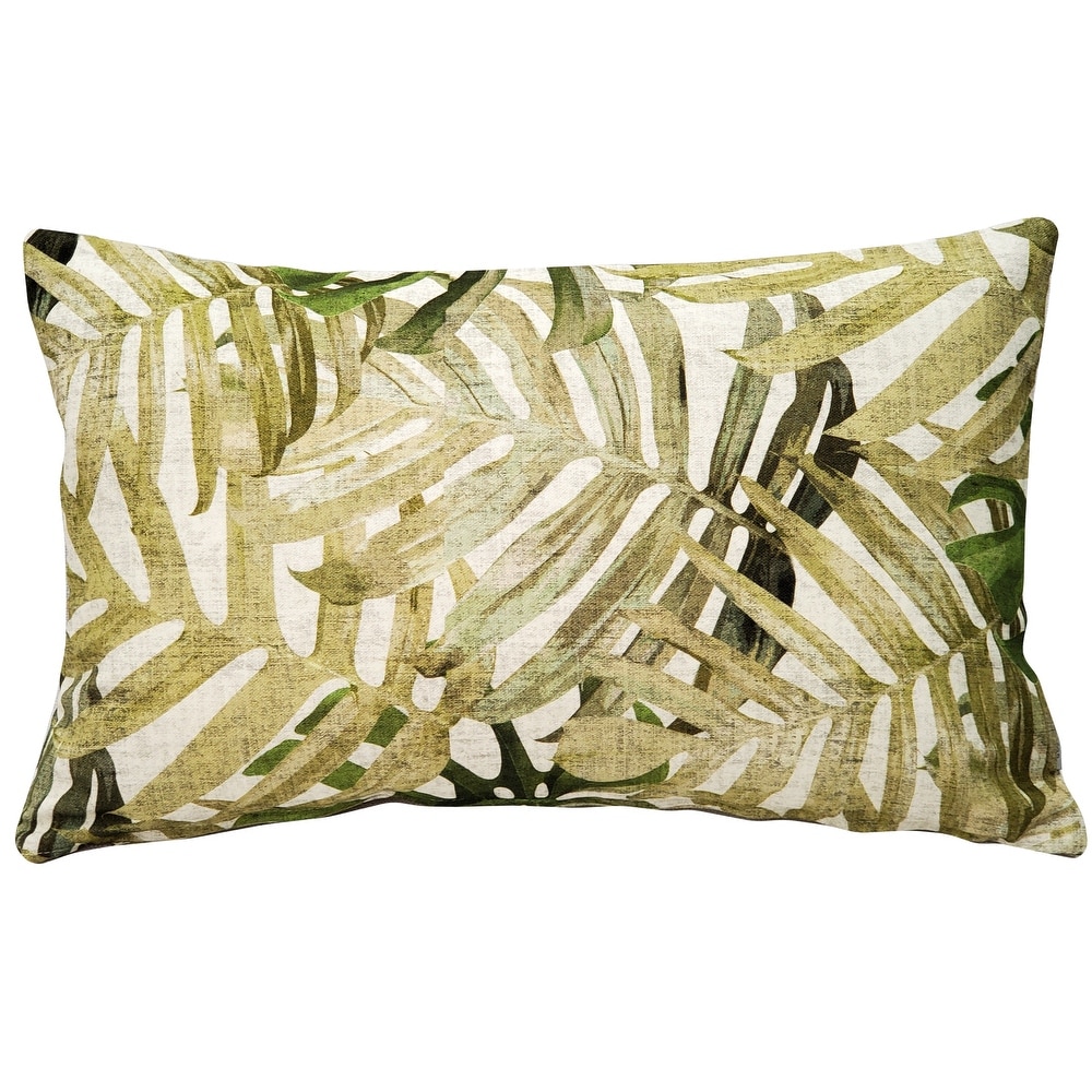 Thai Garden Green Leaf Throw Pillow 12x20 - Pillow Decor