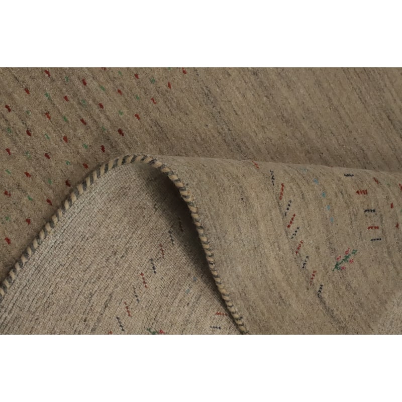 Hand Knotted Oriental 100% Wool Carpet Tribal Animal Pictorial Beige & Ivories Gabbeh Area Rug - 7' 9'' X 5' 1''