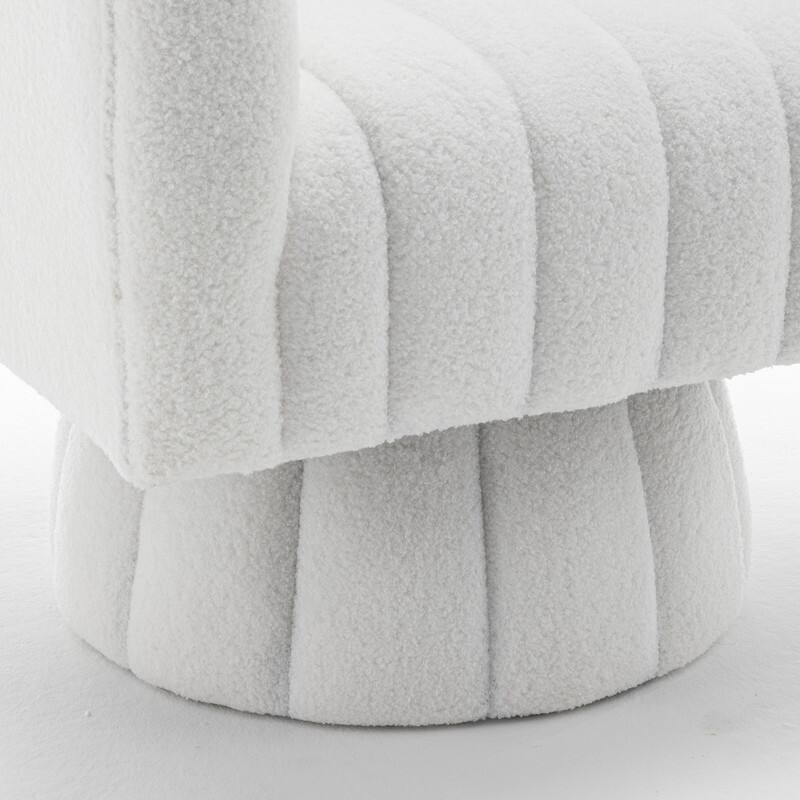 SEYNAR Modern Glam Velvet Upholstered Round Swivel Accent Barrel Chair