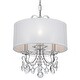 preview thumbnail 1 of 4, Othello 3 Light Clear Crystal Polished Chrome Mini Chandelier - 15'' W x 15'' H 15'' W x 15'' H