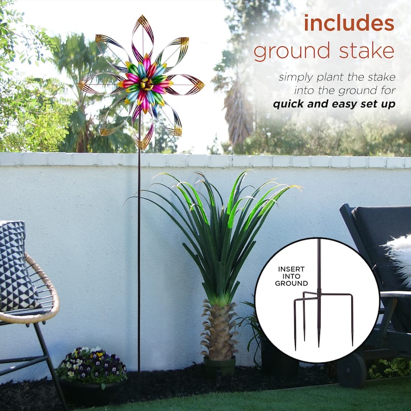 Alpine Corporation Outdoor Wind Spinner Stake Yard Decoration