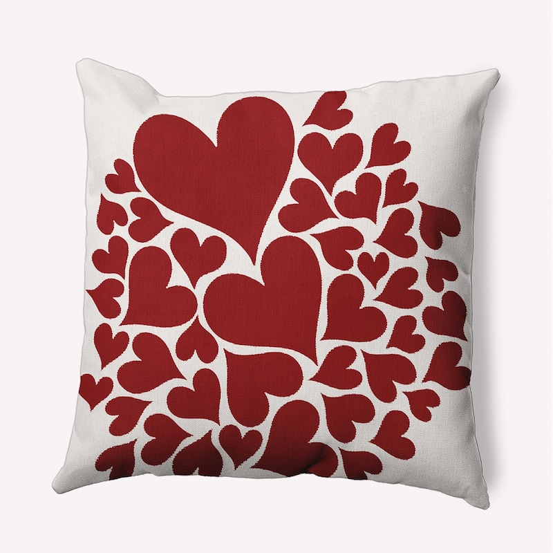 Hearts All Around Valentine's Day Decorative Indoor/Outdoor Pillow - 18" x 18" - Valentines Red