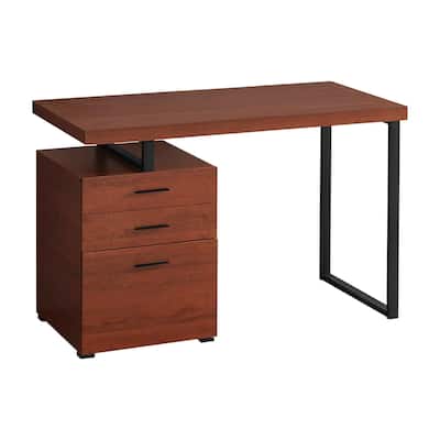 Computer Desk, Home Office, Laptop, Left, Right Set-up, Storage Drawers, 48"l, Work, Brown Laminate