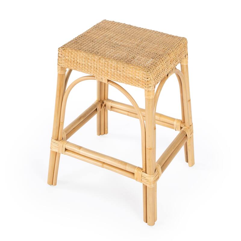 Robias 24.5" Rattan Rectangular Counter Stool