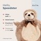 preview thumbnail 2 of 4, Bearington Baby Wee Speedster 8" x 7" Small Sloth Security Blanket