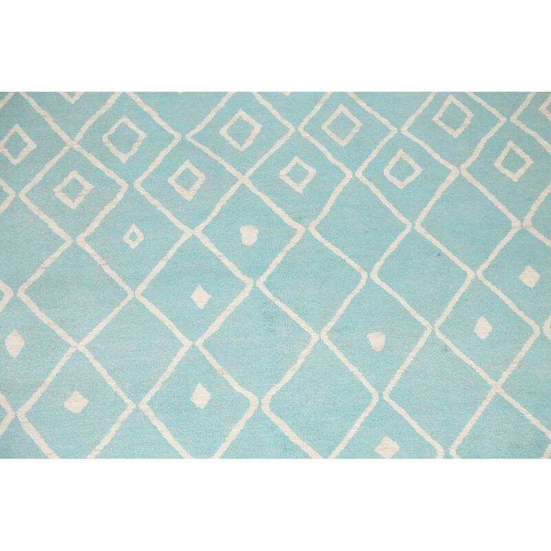 Contemporary Moroccan Vegetable Dye Area Rug Hand-knotted Wool Carpet - 5'6" x 7'9"