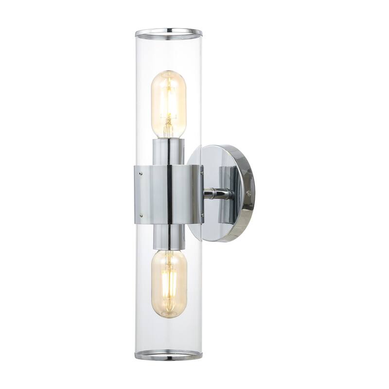 Cillian 15.5" 2-Light Mid-Century Modern Iron/Acrylic LED Sconce, by JONATHAN Y