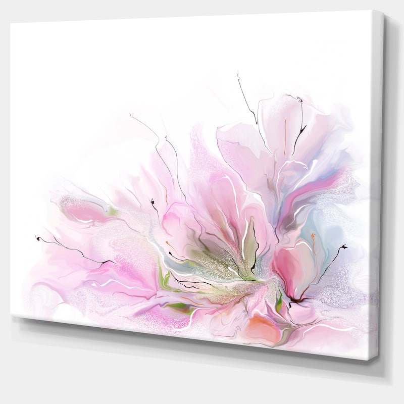 Designart - Lovely Pink Flowers - Floral Contemporary Canvas Art Print
