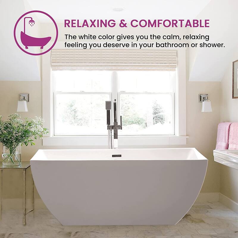 Vanity Art 67" Freestanding Acrylic Bathtub