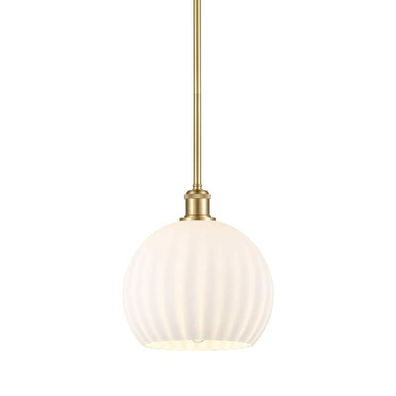 Innovations Lighting 516-1S-12-10 White Venetian Pendant White - Satin Gold / White Venetian