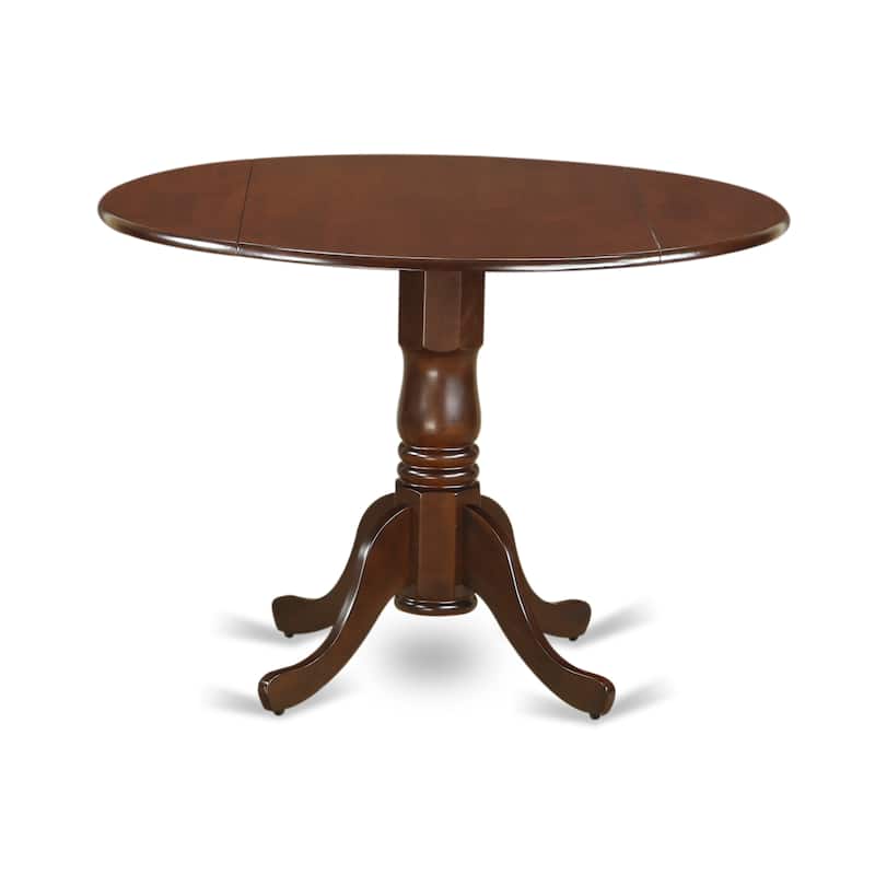 East West Furniture Dining Table Set Includes a Round Kitchen Table and Upholstered Chairs, Mahogany (Pieces Options)