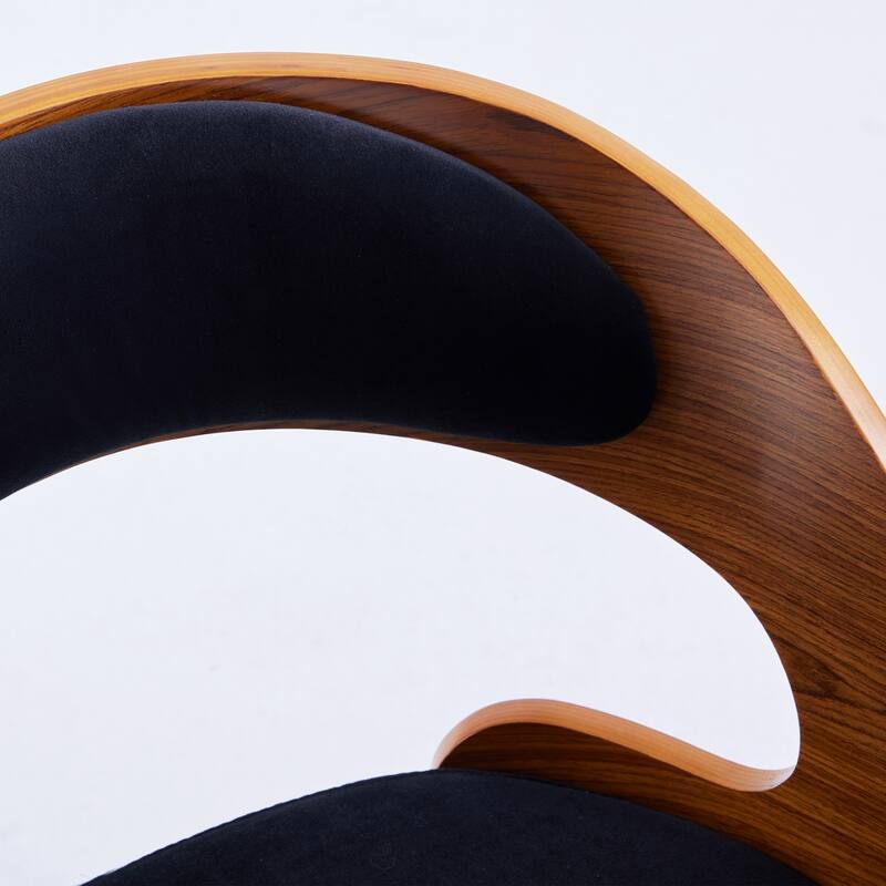 Wood Dining Chairs, Set of 2 Modern Upholstered Dining Chairs with Curved Backrest for Kitchen, Dining Room, Living Room