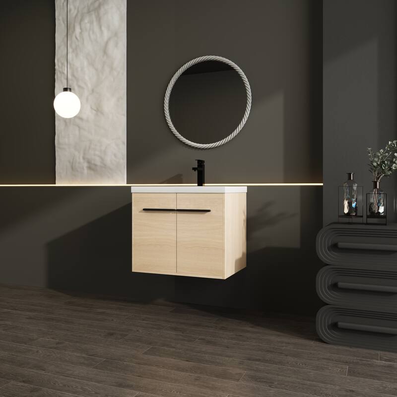 Bathroom Hardware Set with Premium Material, Corrosion-Resistant Surface, Easy Installation - 23.62in L Engineered Wood - Oak