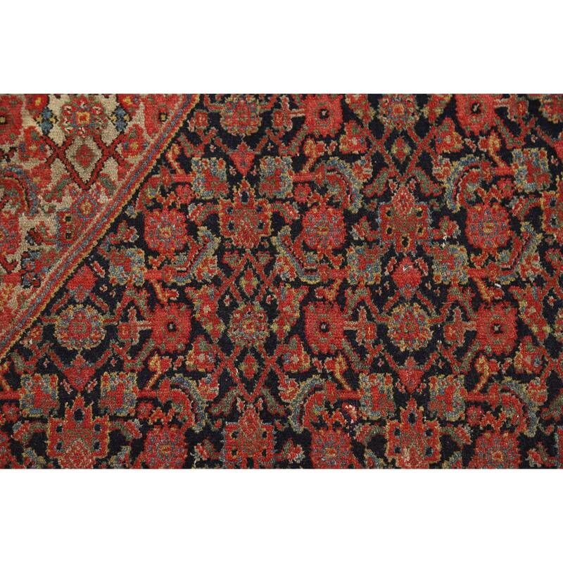 Pre-1900 Antique Vegetable Dye Senneh Persian Rug Handmade Wool Carpet - 4'8" x 6'8"