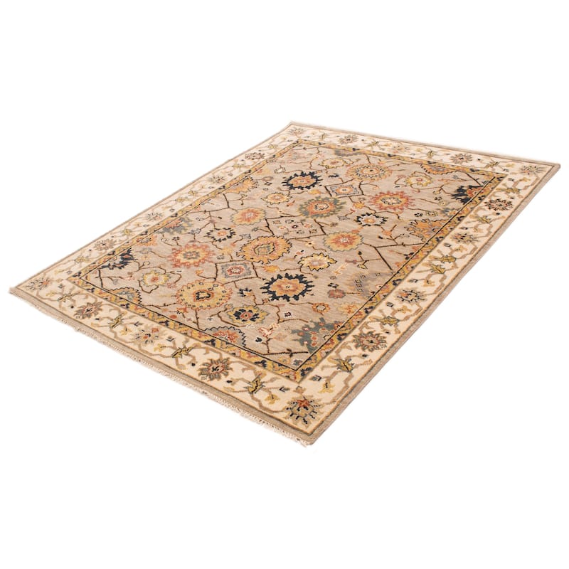 ECARPETGALLERY Hand-knotted Jules Serapi Light Grey Wool Rug - 7'10 x 9'10