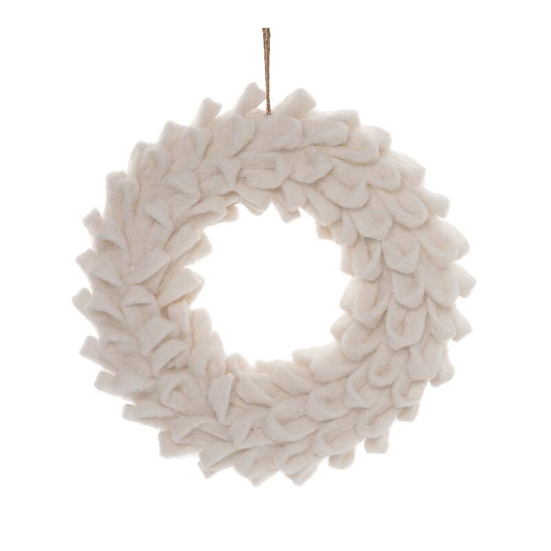 Transpac Foam 14.17 in. White Christmas Soft Touch Wreath
