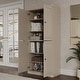 preview thumbnail 1 of 6, Palace Imports 100% Solid Wood 6-Shelf Bookcase with Solid Doors and Adjustable Shelves Beige