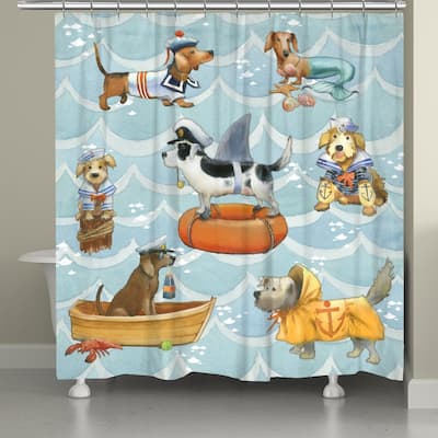 Salty Dogs Shower Curtain - Multicolor - 71x74