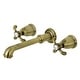 preview thumbnail 5 of 13, French Country 3-Hole Wall Mount Roman Tub Faucet Antique Brass