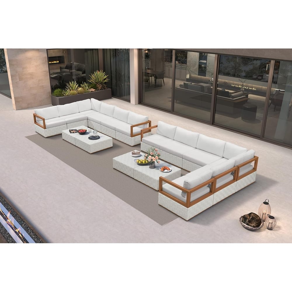 PURPLE LEAF GLFSF White sofa Outdoor Couch for Yard Porch Deck Patio Conversation Sets