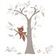 preview thumbnail 1 of 2, Lambs & Ivy Treetop Fox Beige Tree w/ Woodland Animals Wall Decals/Stickers