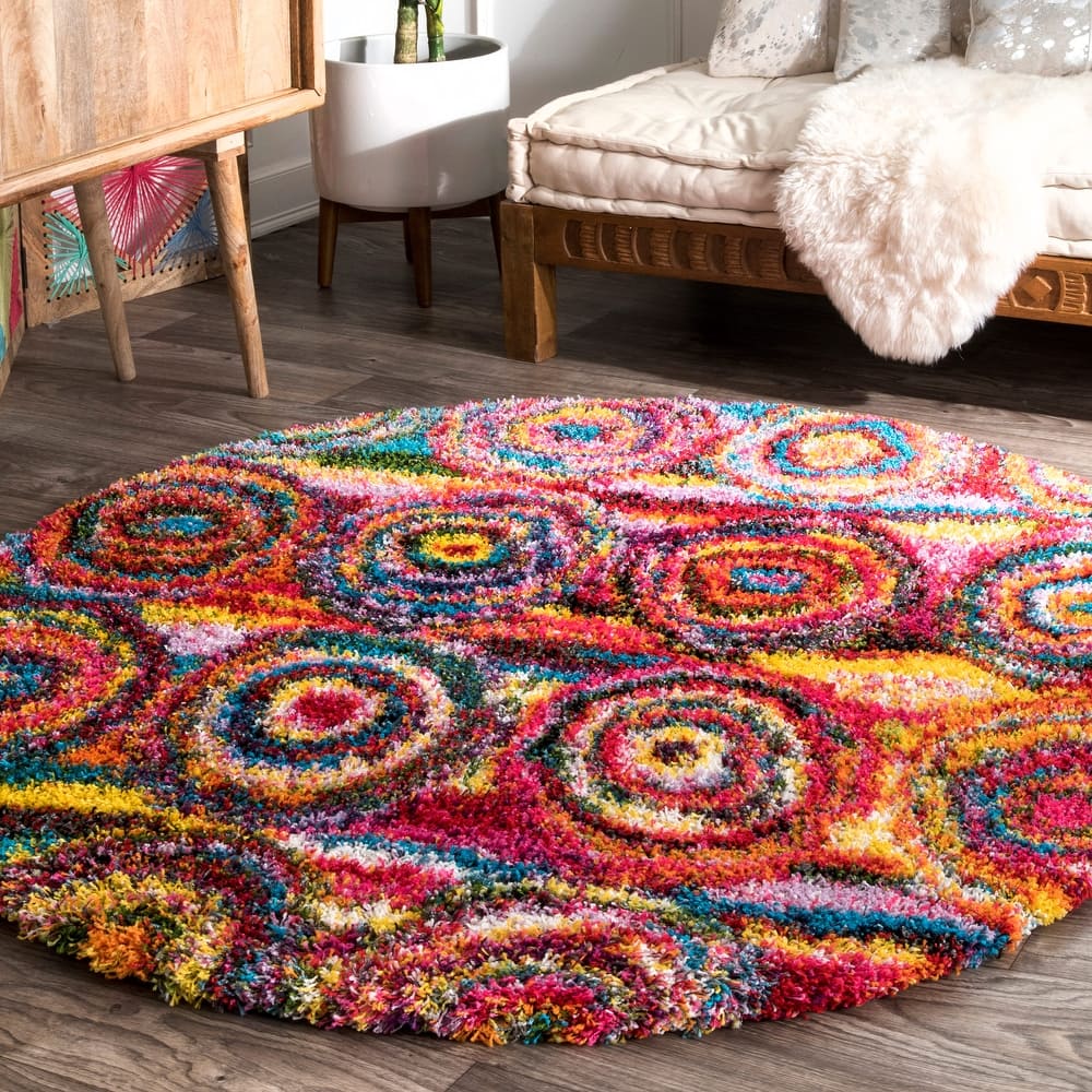 Nuloom Kindra Bohemian Circles Shag Area Rug