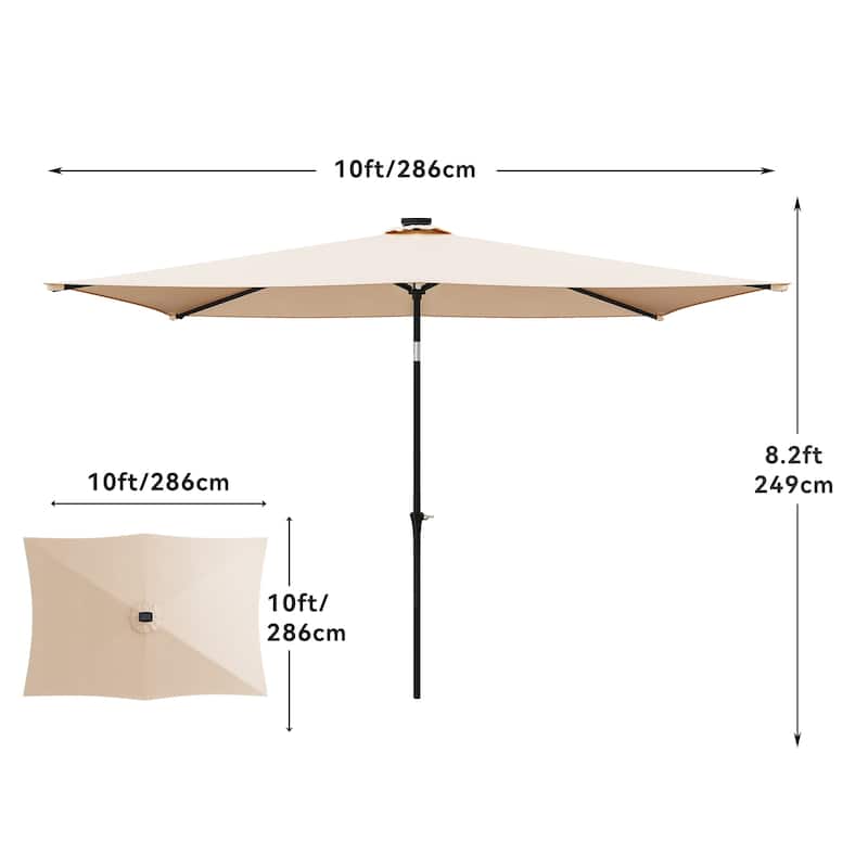 120'' x 78'' Rectangular Market Umbrella With 26 LED Lights