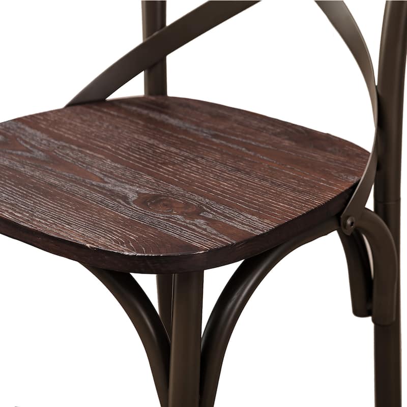 Carbon Loft Greenwood Industrial Metal Pub/Bar Table With Elm Top