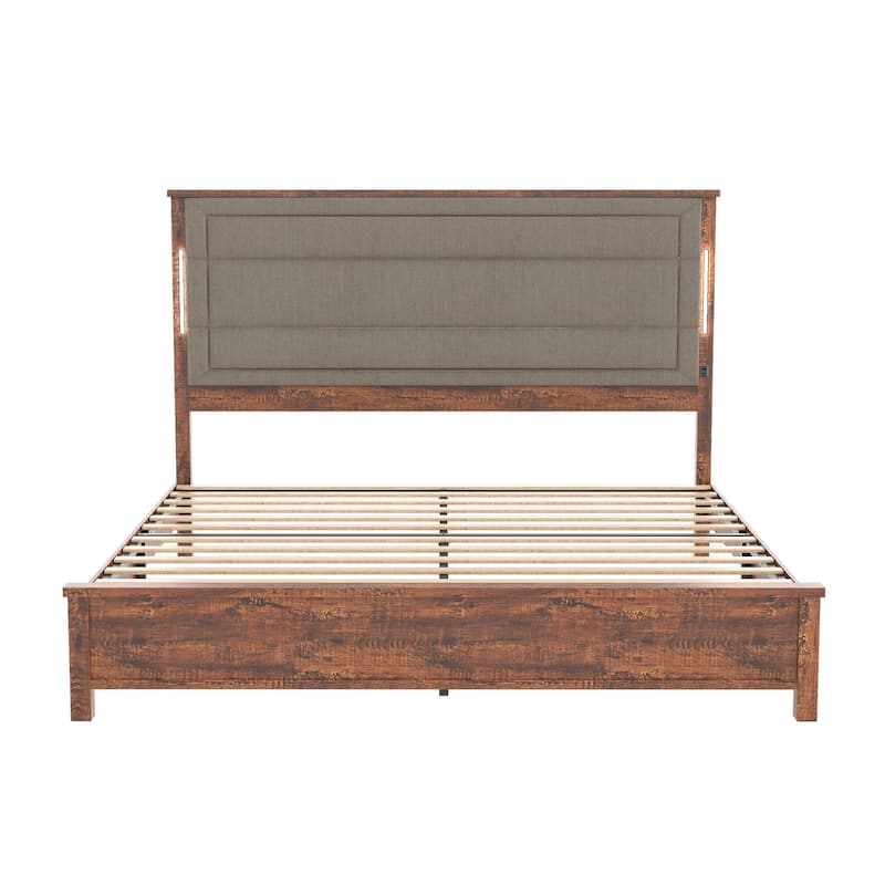 Linen Queen Size Bed Frame