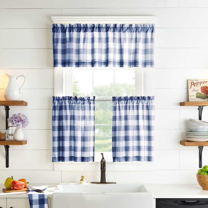 The Gray Barn Emily Gulch Buffalo Check Kitchen Curtain Valance - 60" W x15" L
