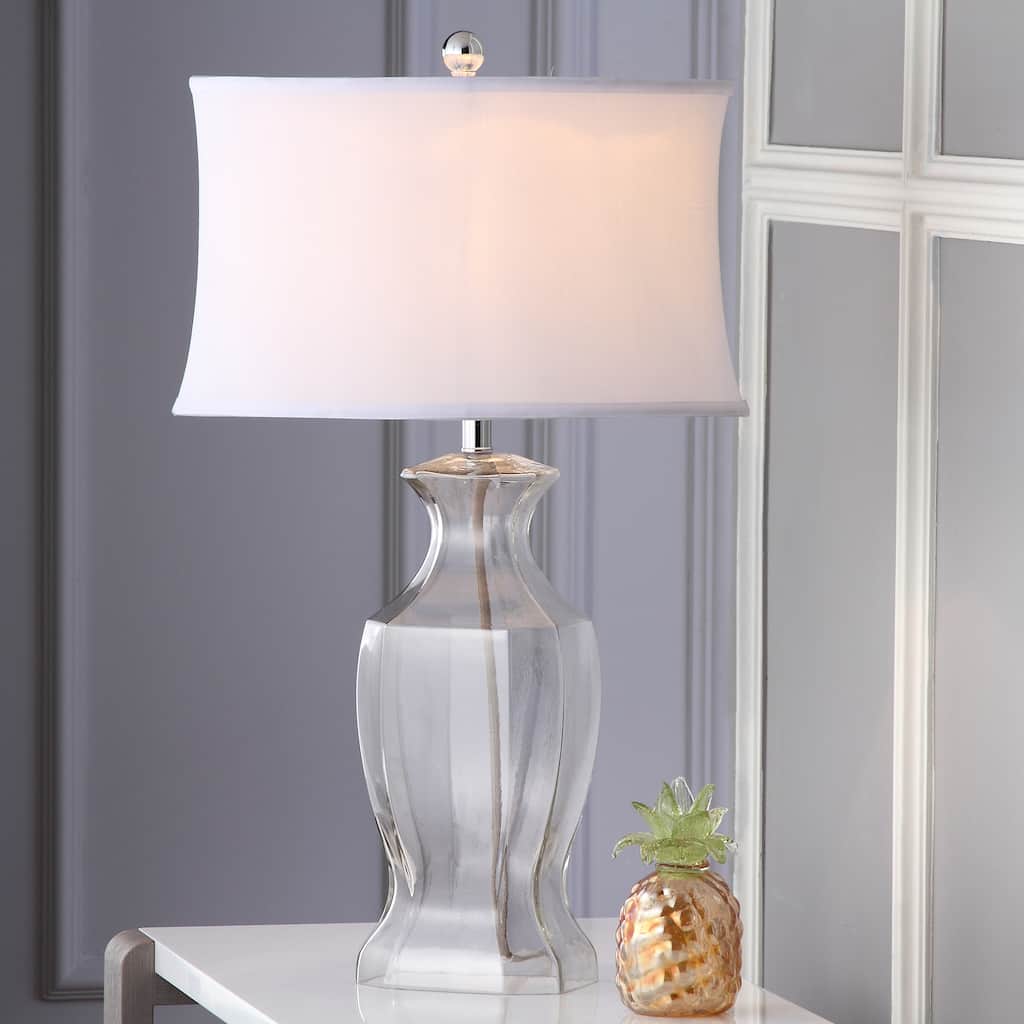 SAFAVIEH Lighting Gulzhan 27.5-inch Clear Glass Table Lamp (Set of 2) - 17"x12"x28" - 17Wx12Dx28H
