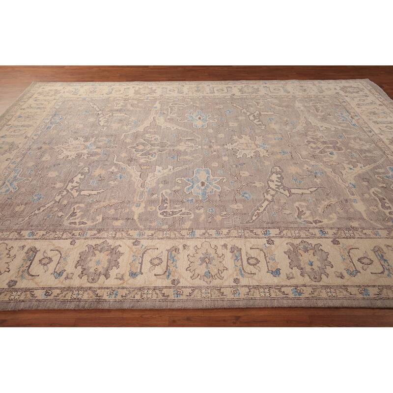 Oushak Turkish Area Rug Vegetable Dye Handmade Wool Carpet - 8'8" x 11'8"