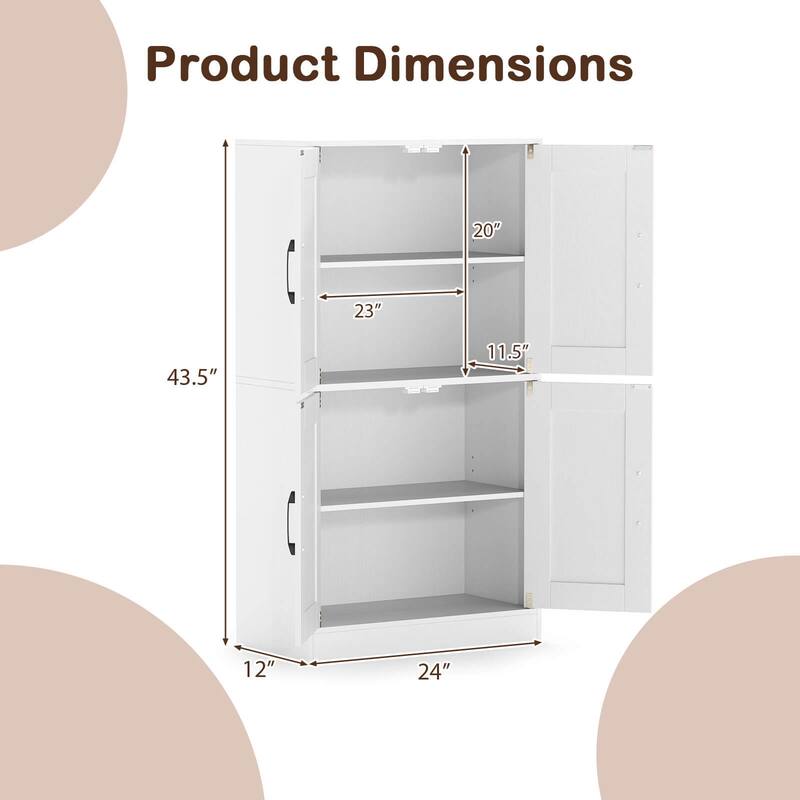 Costway Bathroom Cabinet with Doors & Adjustable Shelves Storage - See Details