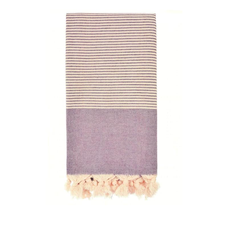 Light Purple Beach Towel - Striped Authentic 100% Turkish Cotton Beach ...