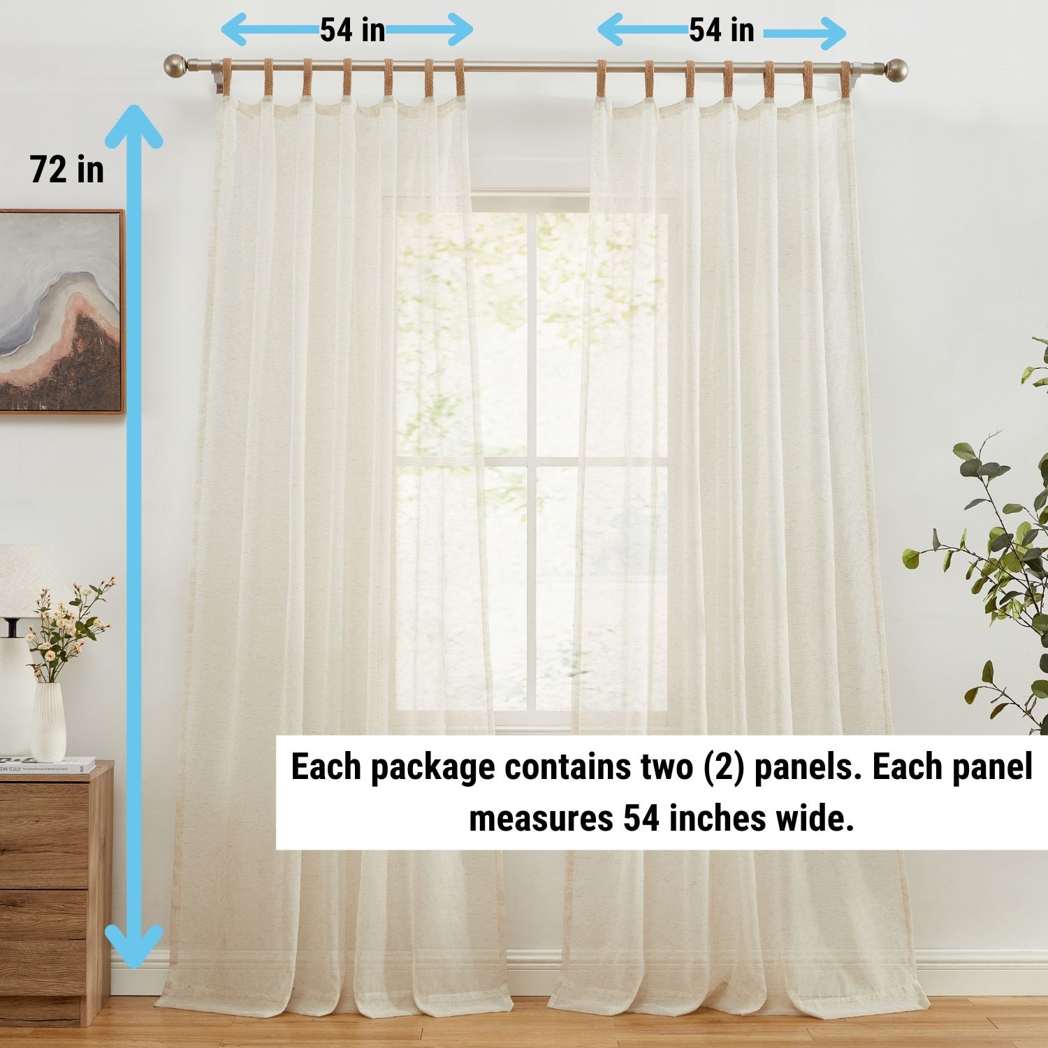YoungsTex Denim Blue Linen Curtains 72 Inch Length for Living Room - L –  PrimeVita, image size:1500x1500