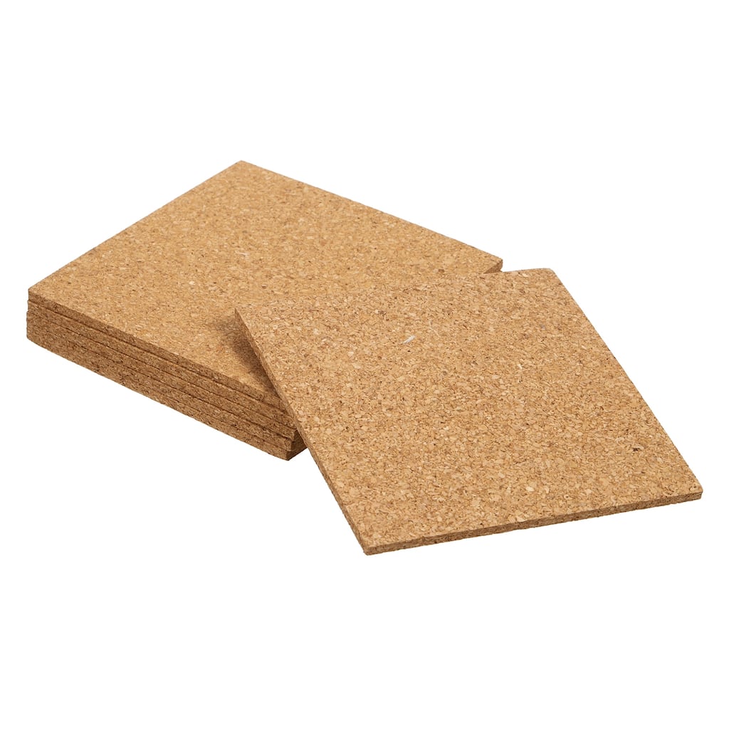 Self-Adhesive Cork, 3.54"x3.54"x3" Squares Cork Mat Coaster Backing Sheet - Brown