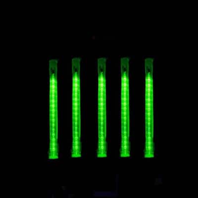 32 LED Lighted Green Dripping Icicle Tube Christmas Lights White Wire