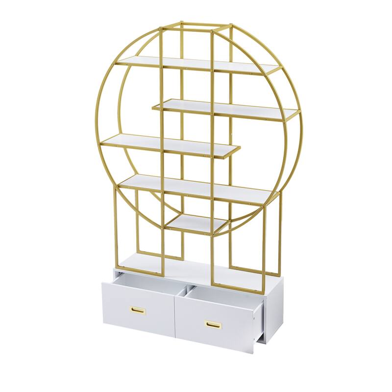 70.8 Inch Round Office Bookcase Bookshelf