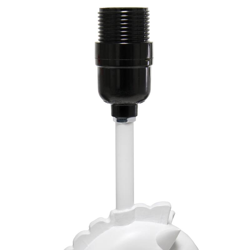 17.25 in. White Finish Table Lamp with White Shade, Desk Lamp for Writing and Computer Desks