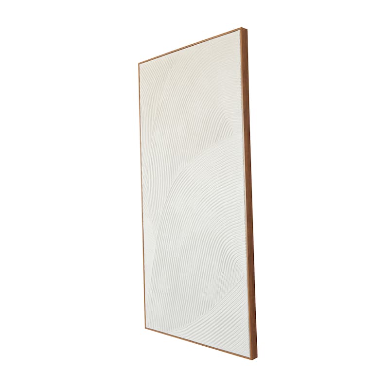 White Canvas Art Deco Inspired Line Art Geometric Framed Wall Art with Gold Frame