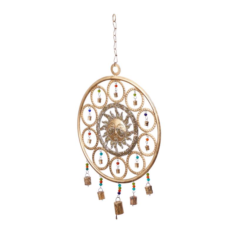 Gold Iron Eclectic Windchime 27 x 15 x 1 - 15 x 1 x 27
