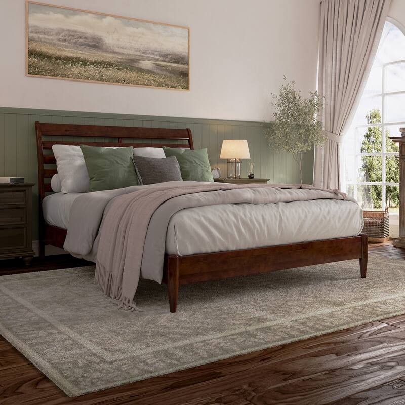 Savannah Solid Wood Low Profile Platform Bed - Walnut - Queen