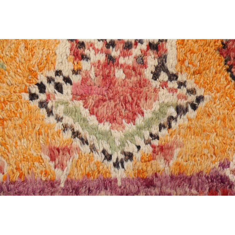 Tribal Geometric Moroccan Oriental Wool Runner Rug Hand-knotted Carpet - 2'6" x 12'7"