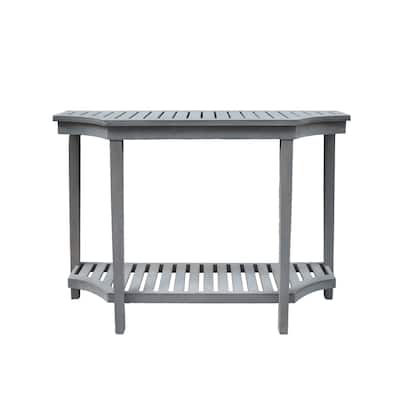 Farmhouse Wood Console Table with Shelves, 47 x 11.8 x 32.3'' - N/A