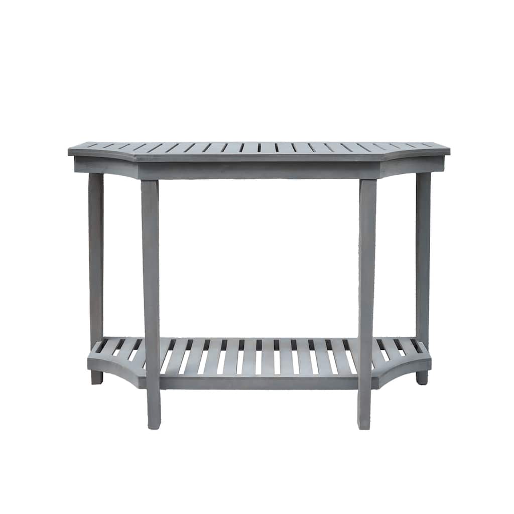 Farmhouse Wood Console Table with Shelves, 47 x 11.8 x 32.3'' - N/A