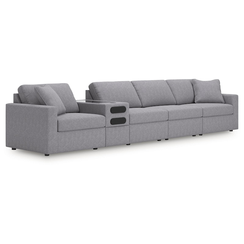 Signature Design by Ashley Modmax 5-Piece Sectional - 157"W x 37"D x 36"H - Grey