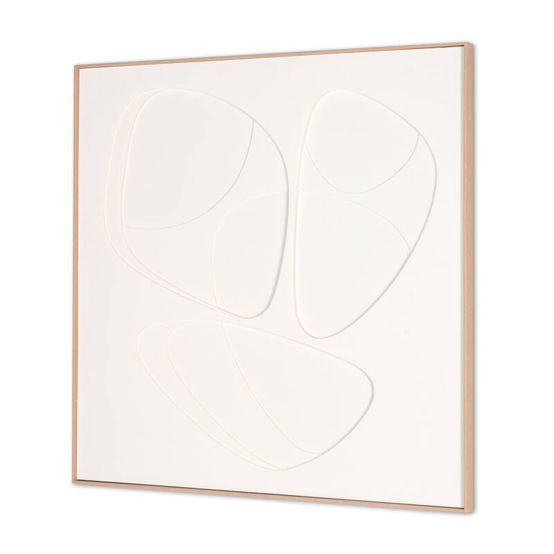 HomeRoots White Curvy Geo Trio Brown Shadowbox Wall Art