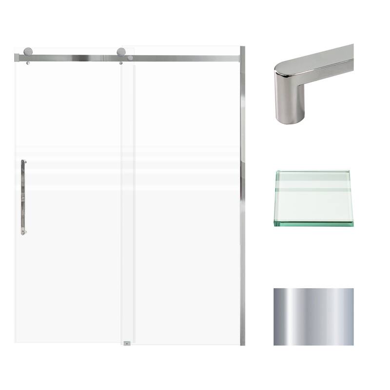 Transolid MBDT607608FL-R 76" High x 60" Wide Bypass Frameless Shower - Polished Chrome