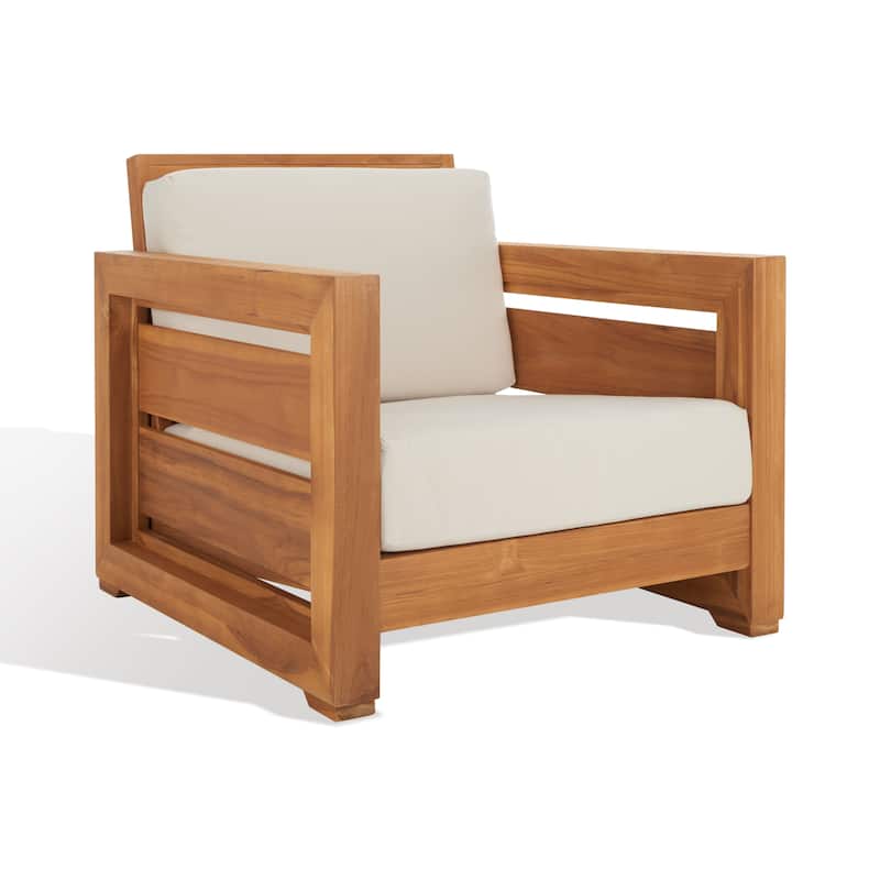 SAFAVIEH Couture Zina Outdoor Teak Club Chair - 32W x 37D x 29H